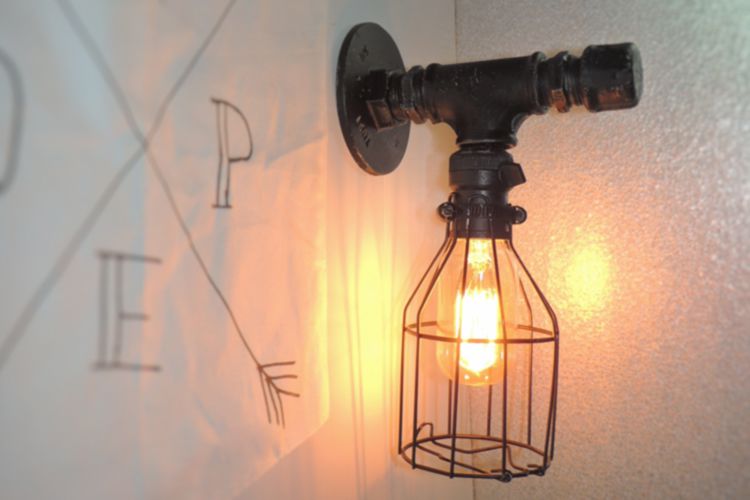 DIY Luminária industrial de parede DIY HOME